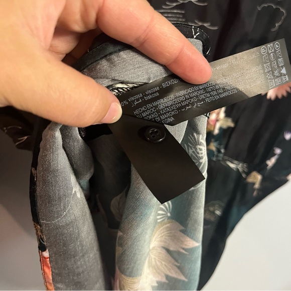 MOVING SALE! ZARA floral silk mini dress size Large new with tags - Picture 7 of 7